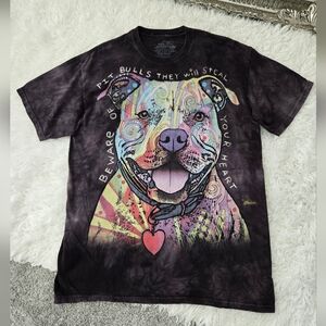 The Mountain Beware Of Pitbulls Classic Cotton T-Shirt. Size Large. Good preowne